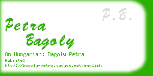 petra bagoly business card